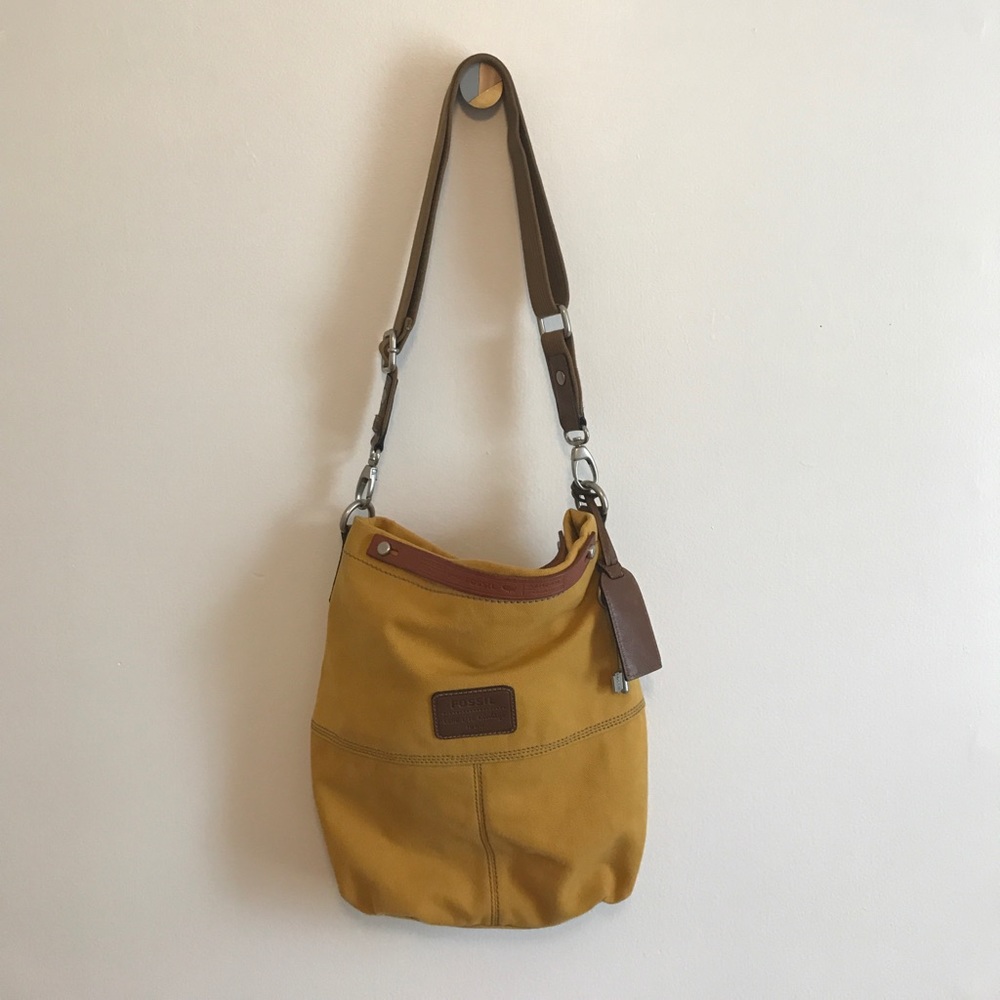 Fossil Mustard Crossbody Purse