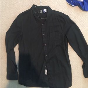 H&M dark green button down