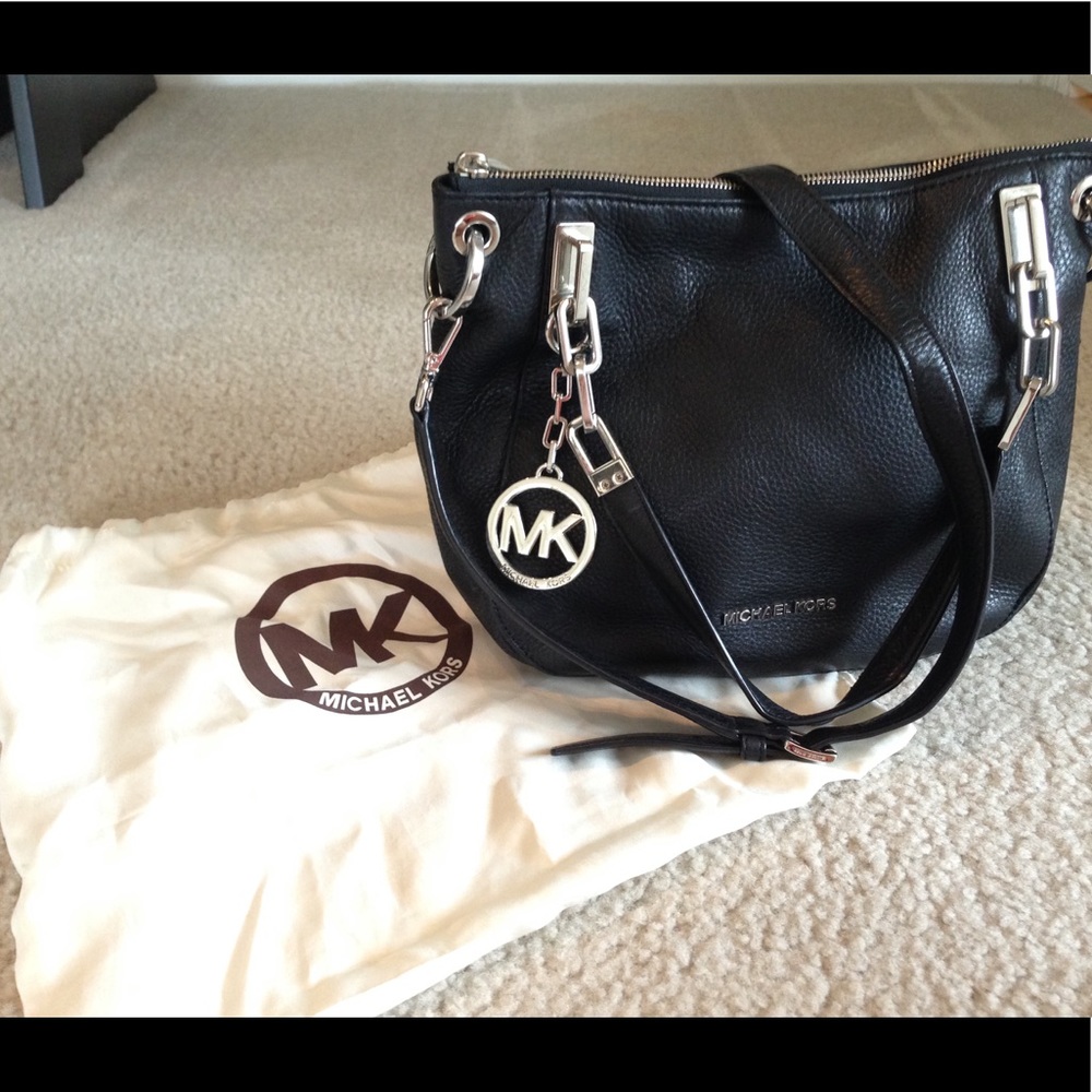 Michael Kors Purse (black with silver hardware)
