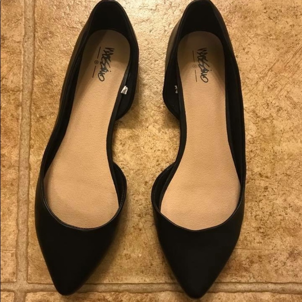 Black Dress Leather Flats