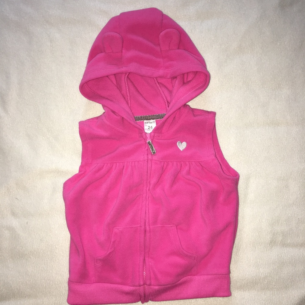 Pink bunny hooded vest