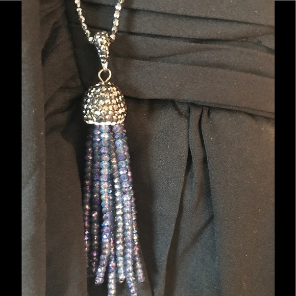 Long Beaded Tassel Necklace - Picture 3 of 3