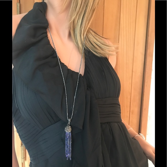 Long Beaded Tassel Necklace - Picture 2 of 3