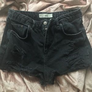 Black "Mom" Shorts