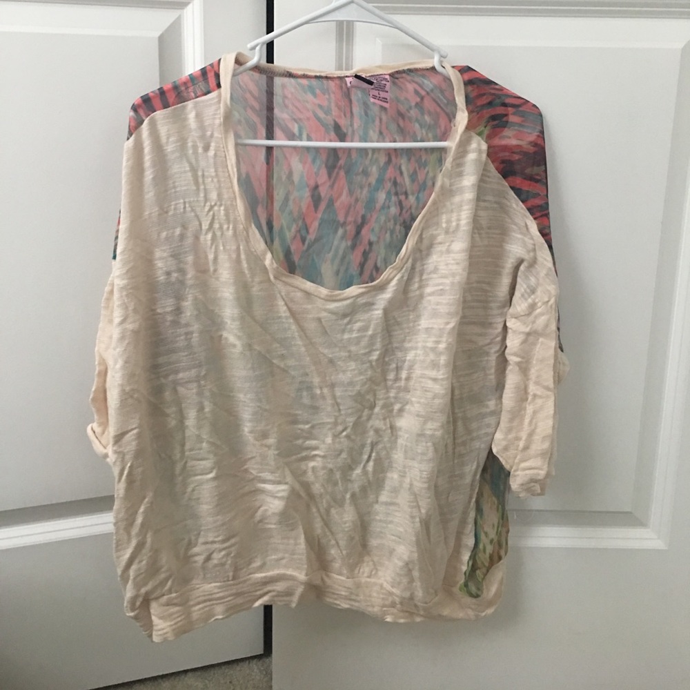 Colorful and cream sweater