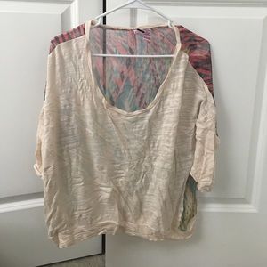 Colorful and cream sweater