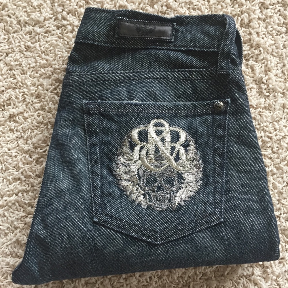 Rock & Republic Dark Denim Skull Jeans