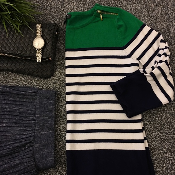 Spense knits Sweaters - Cute striped sweater with zipper detail