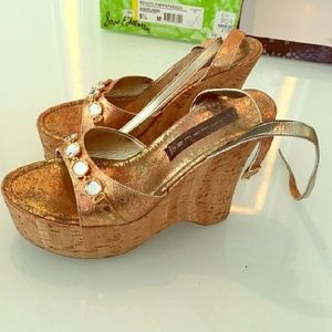 Steven by Steve Madden - Gold Wedge Heels