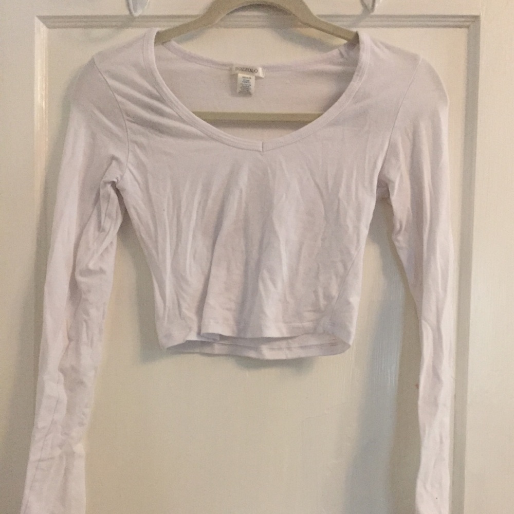 White long sleeve crop top.