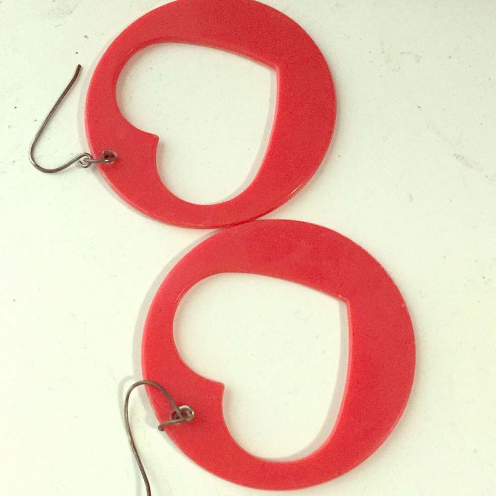Red heart earrings