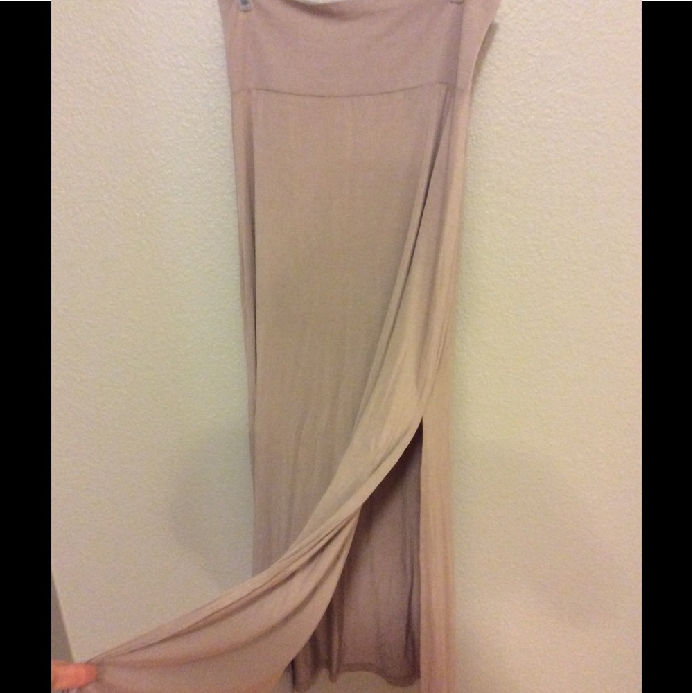 Charlotte Russe Taupe Maxi Skirt
