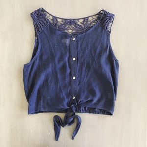 Blue Buttoned Up Tank Top