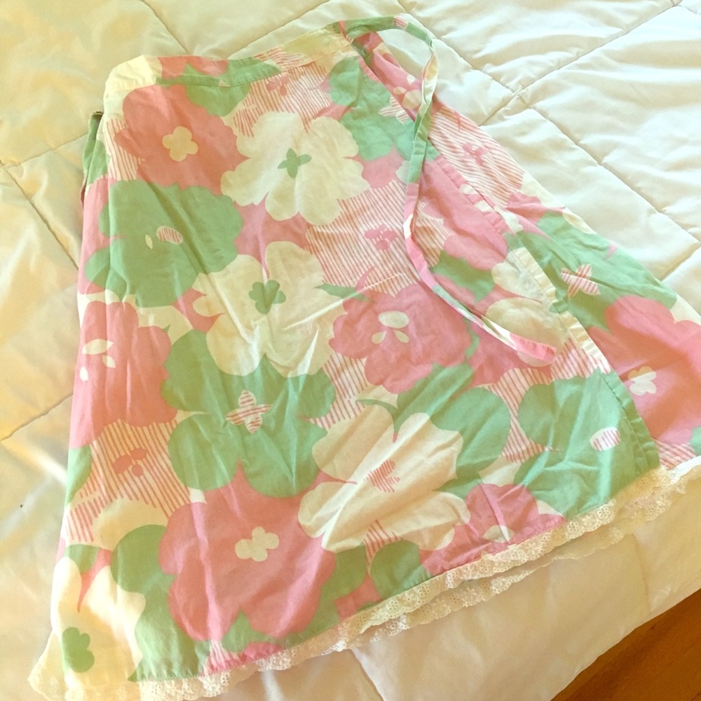 Wrap Around Knee Length Floral Skirt