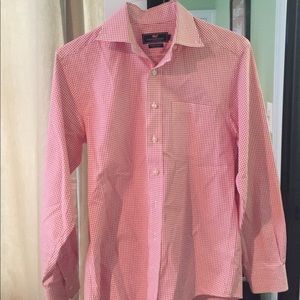 Vineyard vines orange/white gingham shirt