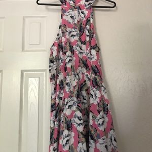 Floral high neck dress