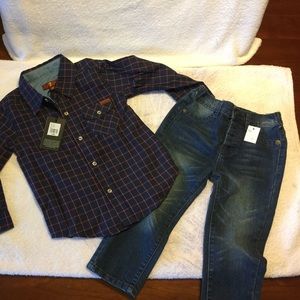 7 for all mankind Jeans and flannel 24 months