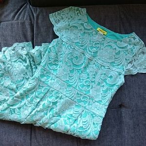 Mint Lace Skater Dress