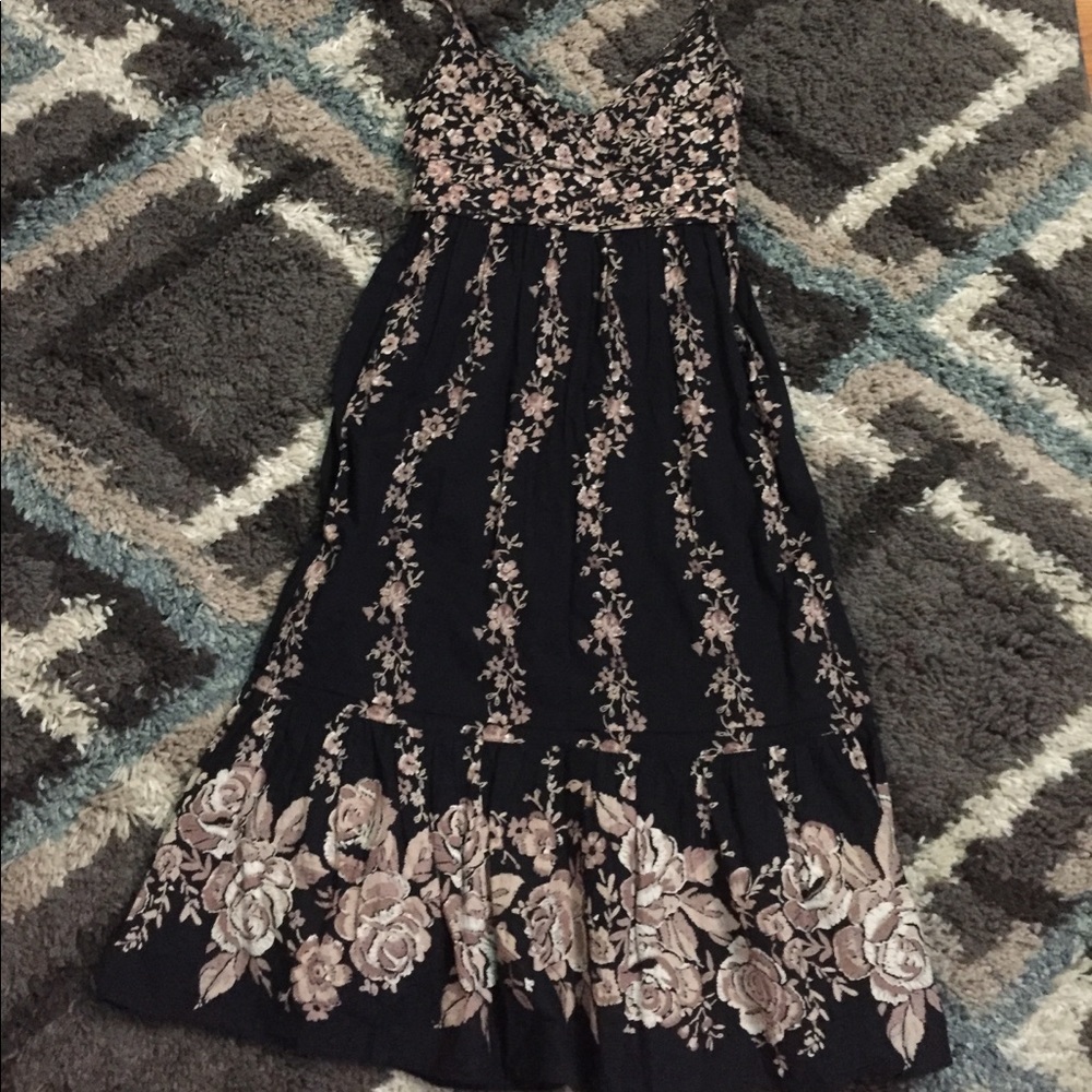 Black and Tan floral dress