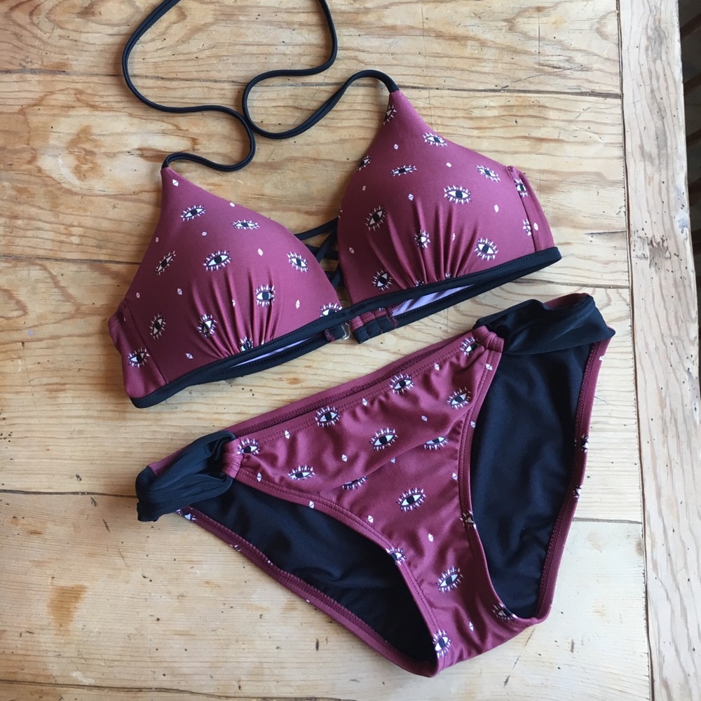 Matching Maroon Bathing Suit