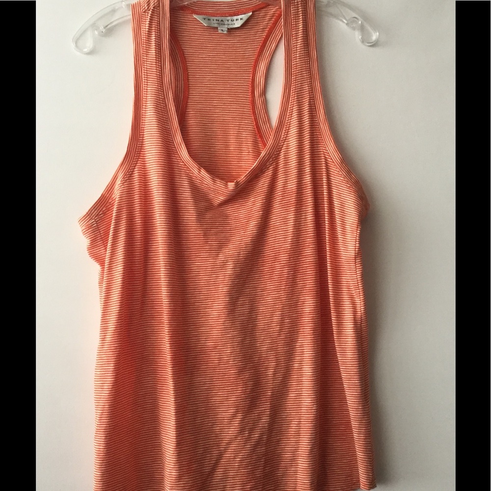 Orange and white tank