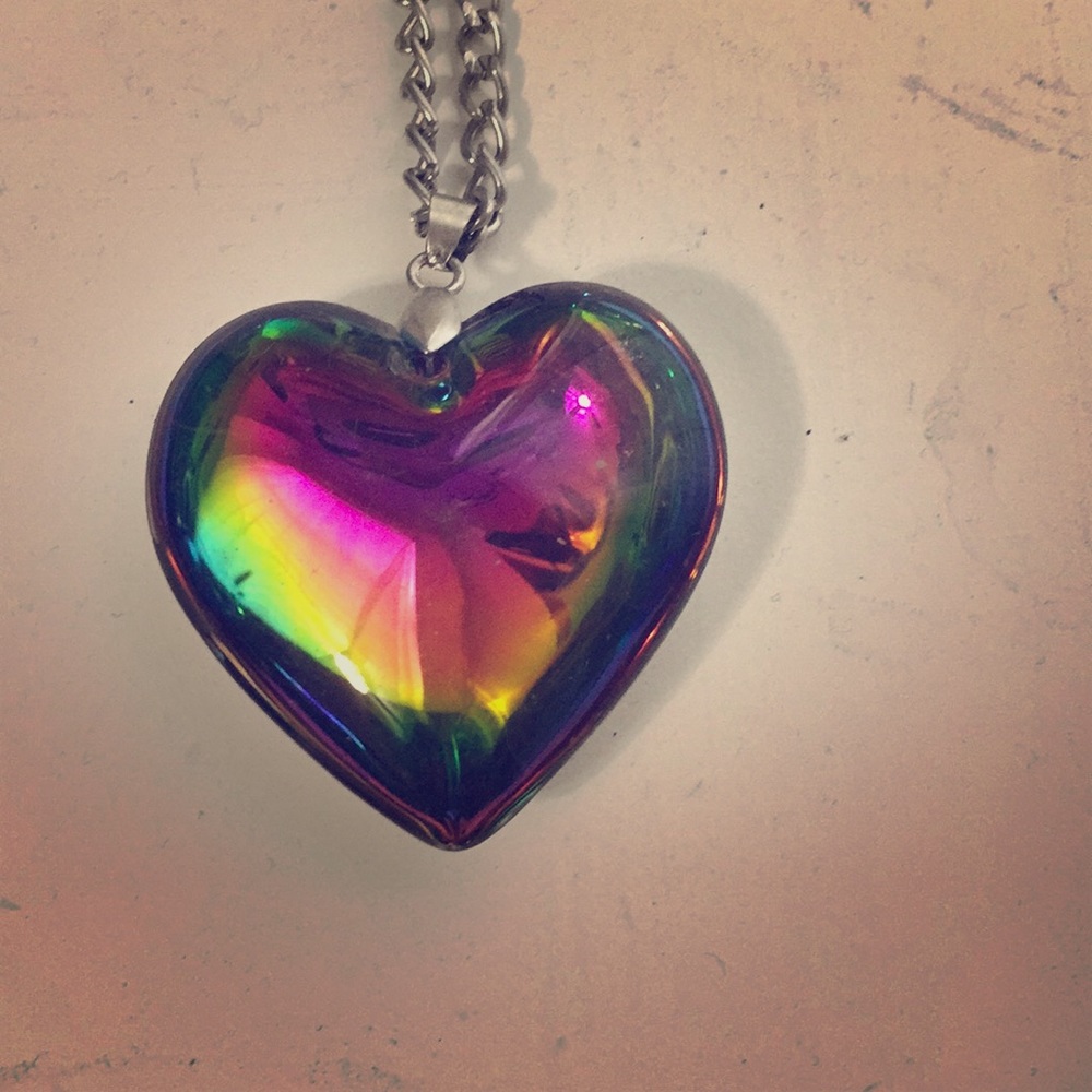 Rainbow heart Necklace