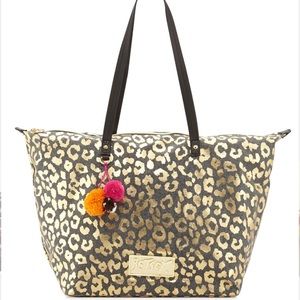 Betsey Johnson Leopard Canvas Bag