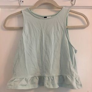 H&M mint ruffle crop top