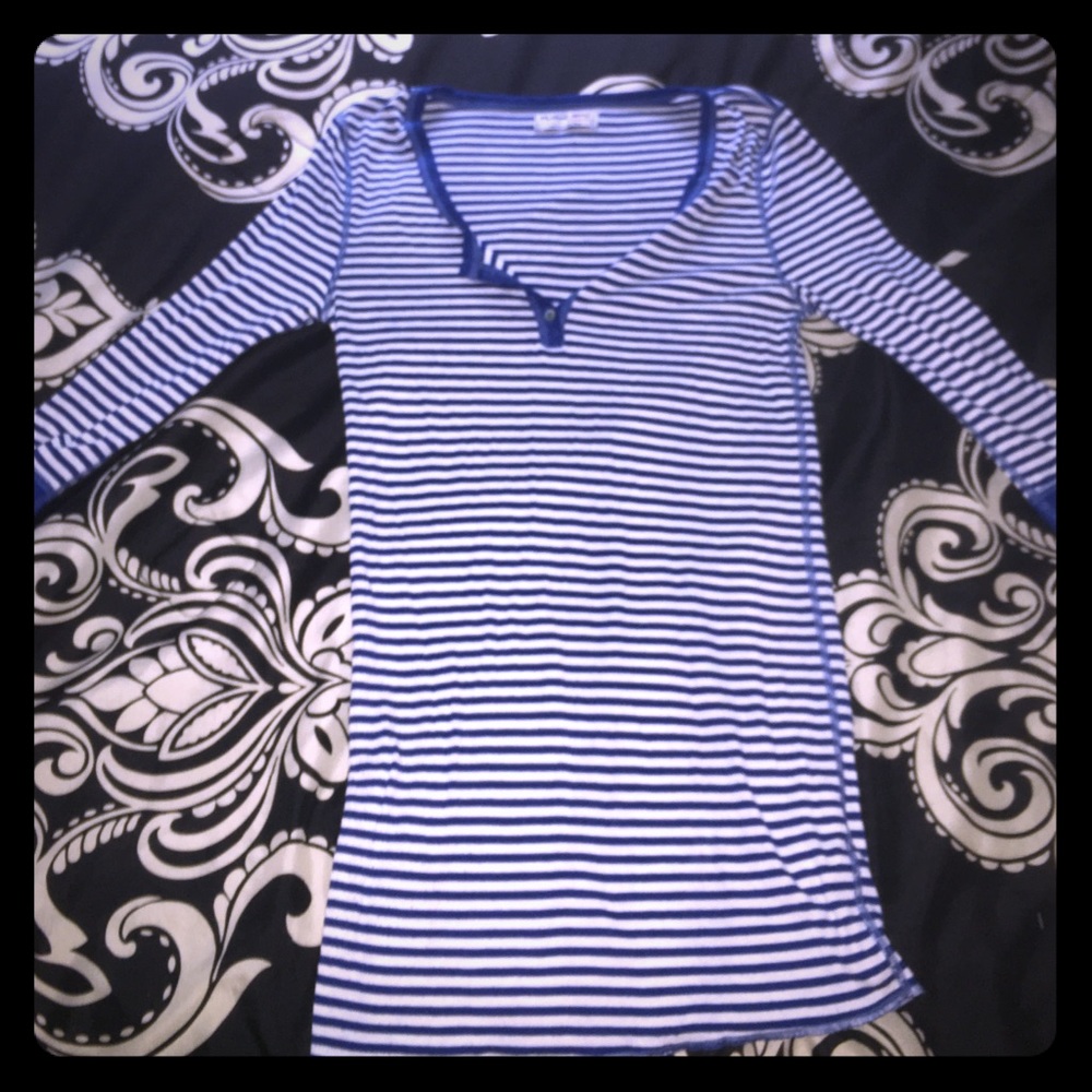 SOLD🖤Michael Stars 3/4 Sleeve Striped Shirt