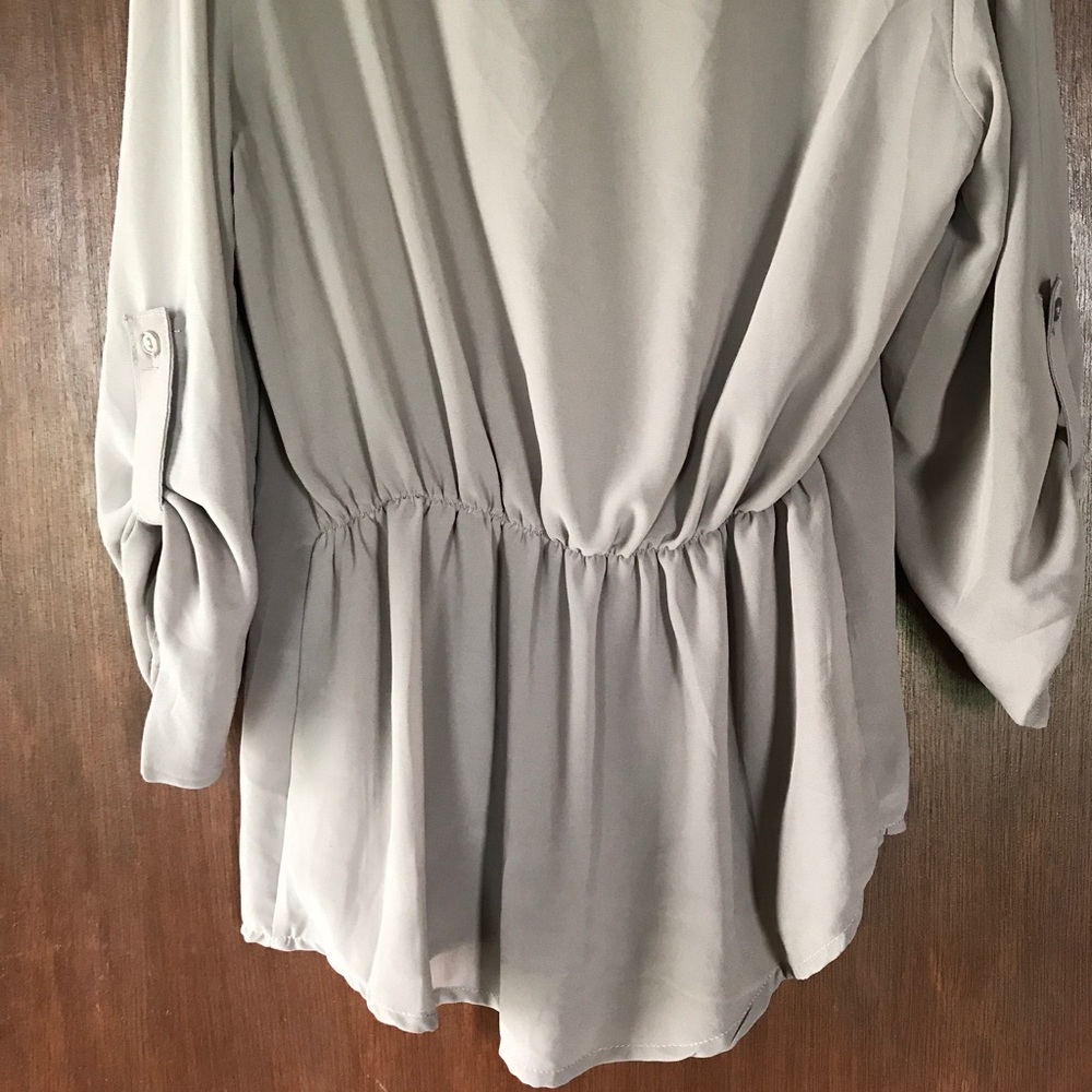 Beige See-Through Blouse
