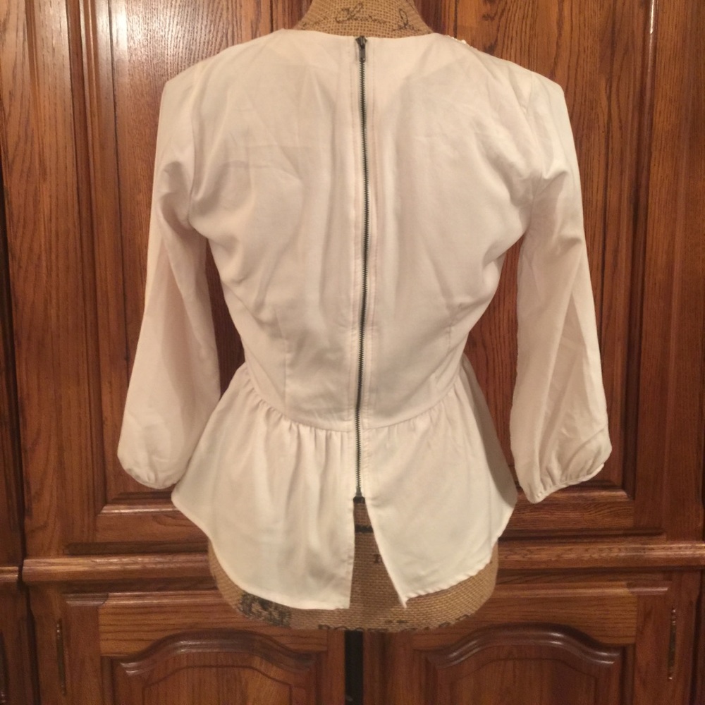 Forever 21 Pearl Embellished Peplum Top - Picture 3 of 6