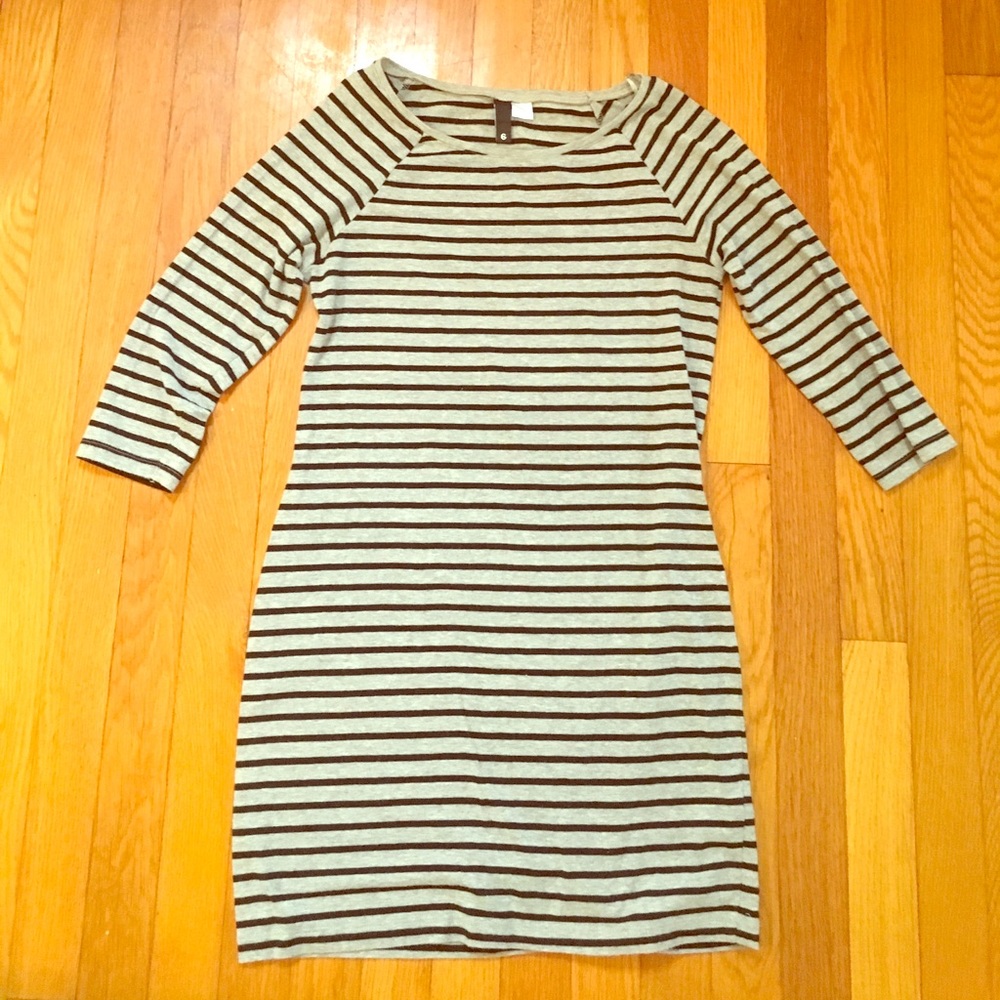 H&M grey and black stripe dress. EUC