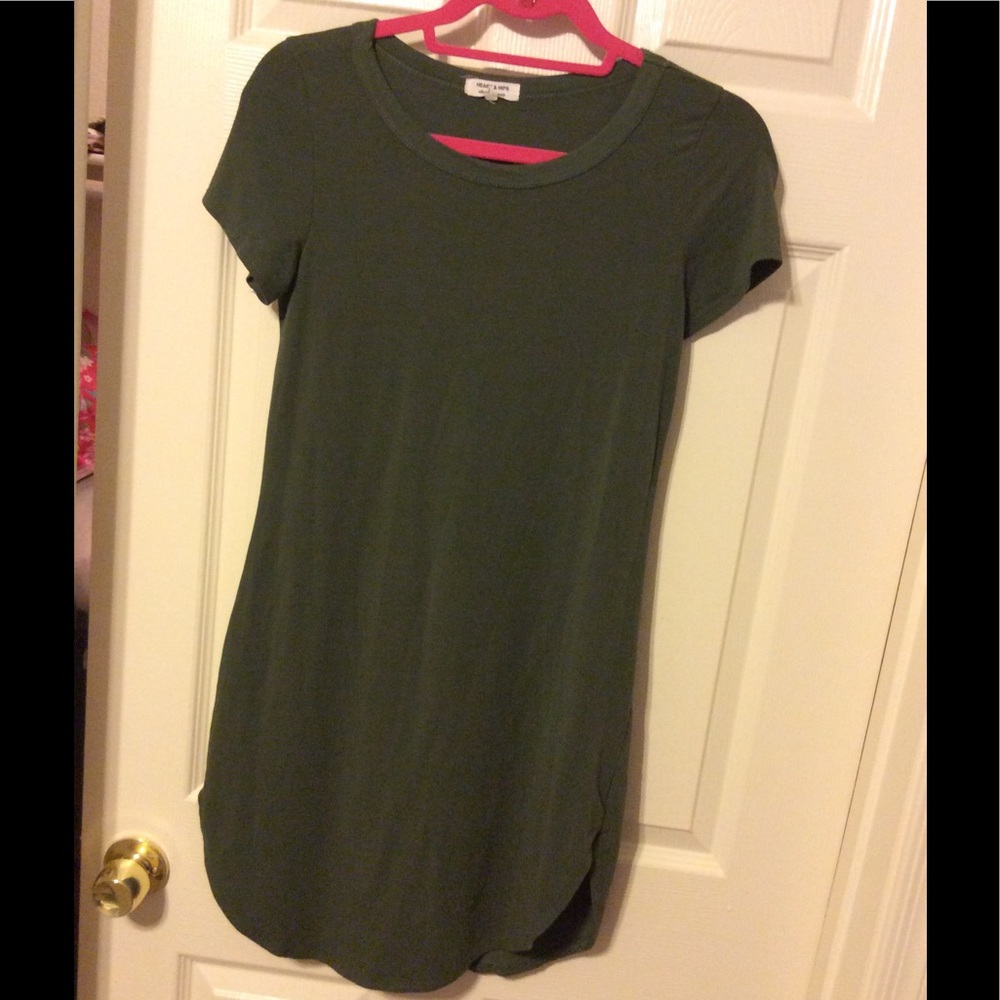 Army green t shirt dress