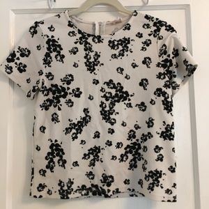 Black and white floral top