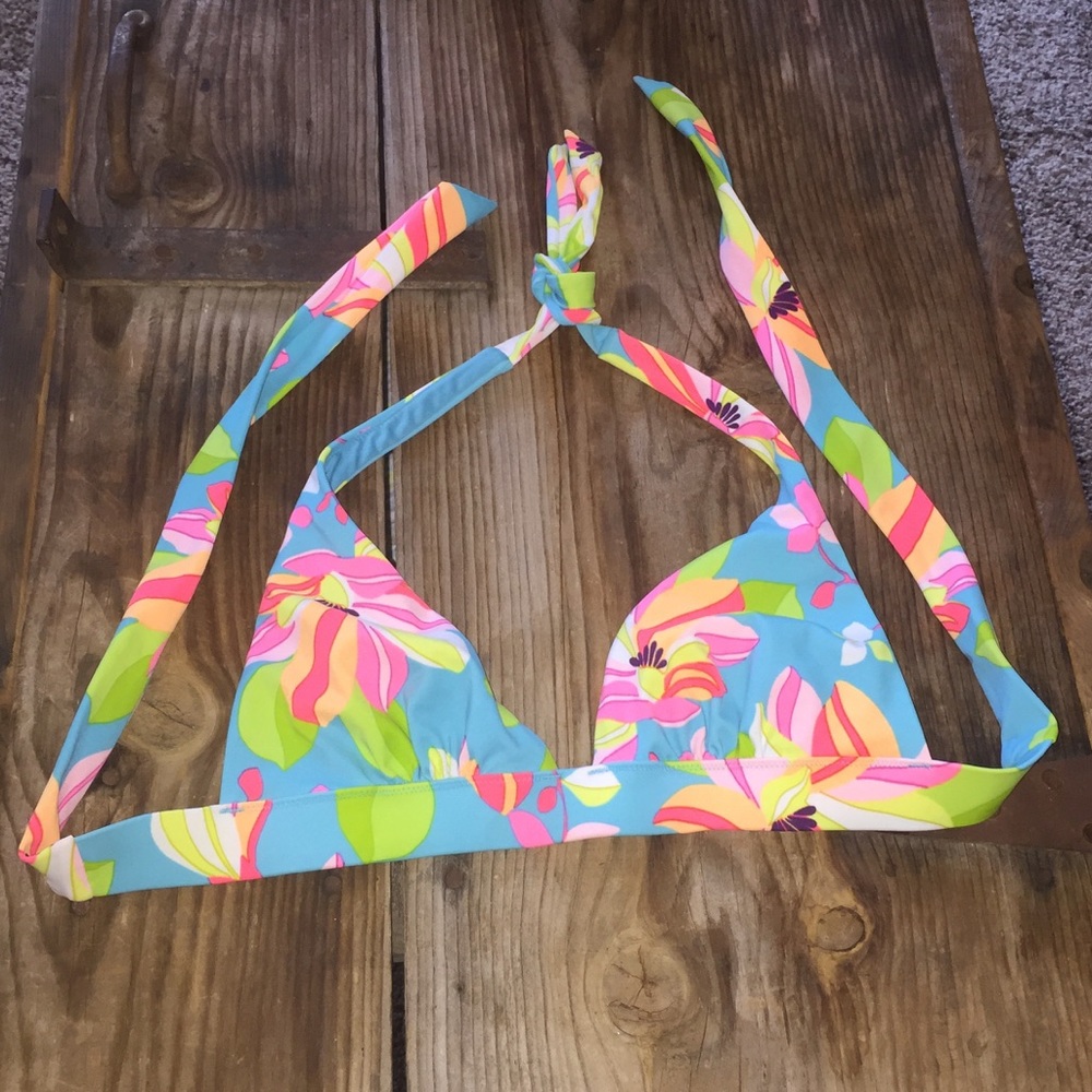 VS tropical print halter bikini top