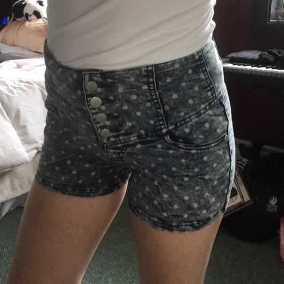 Celebrity Pink Pants - High Waisted Polka Dot Shorts