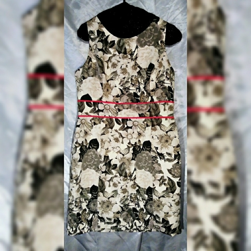 Eliza J black and white floral dress Keyhole back