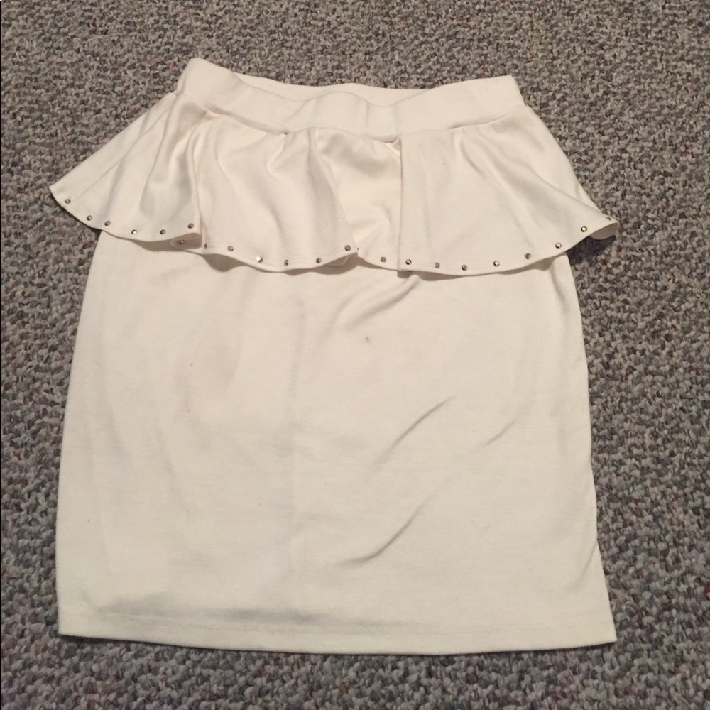 Cream peplum skirt