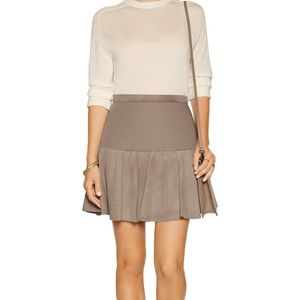 Halston Heritage Suede & Jersey Skirt