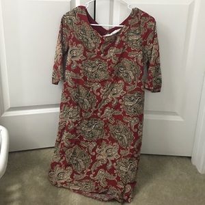Burgundy paisley dress