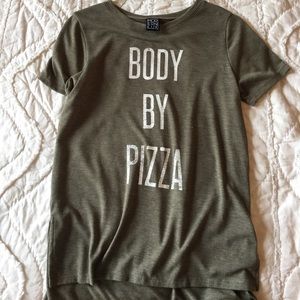 "Body by pizza" tee