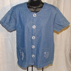 Blue J. Women's Blue Denim Jean Shirt