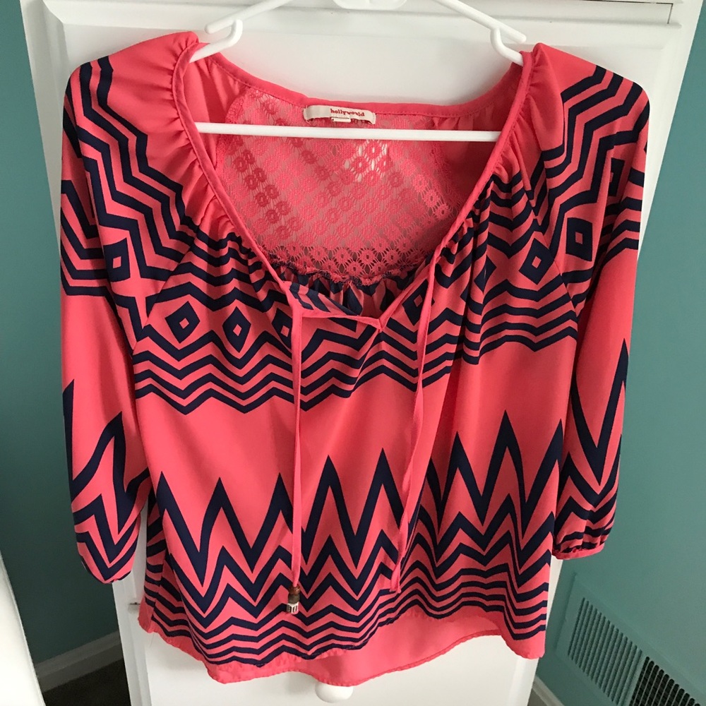 Pink Chevron Blouse