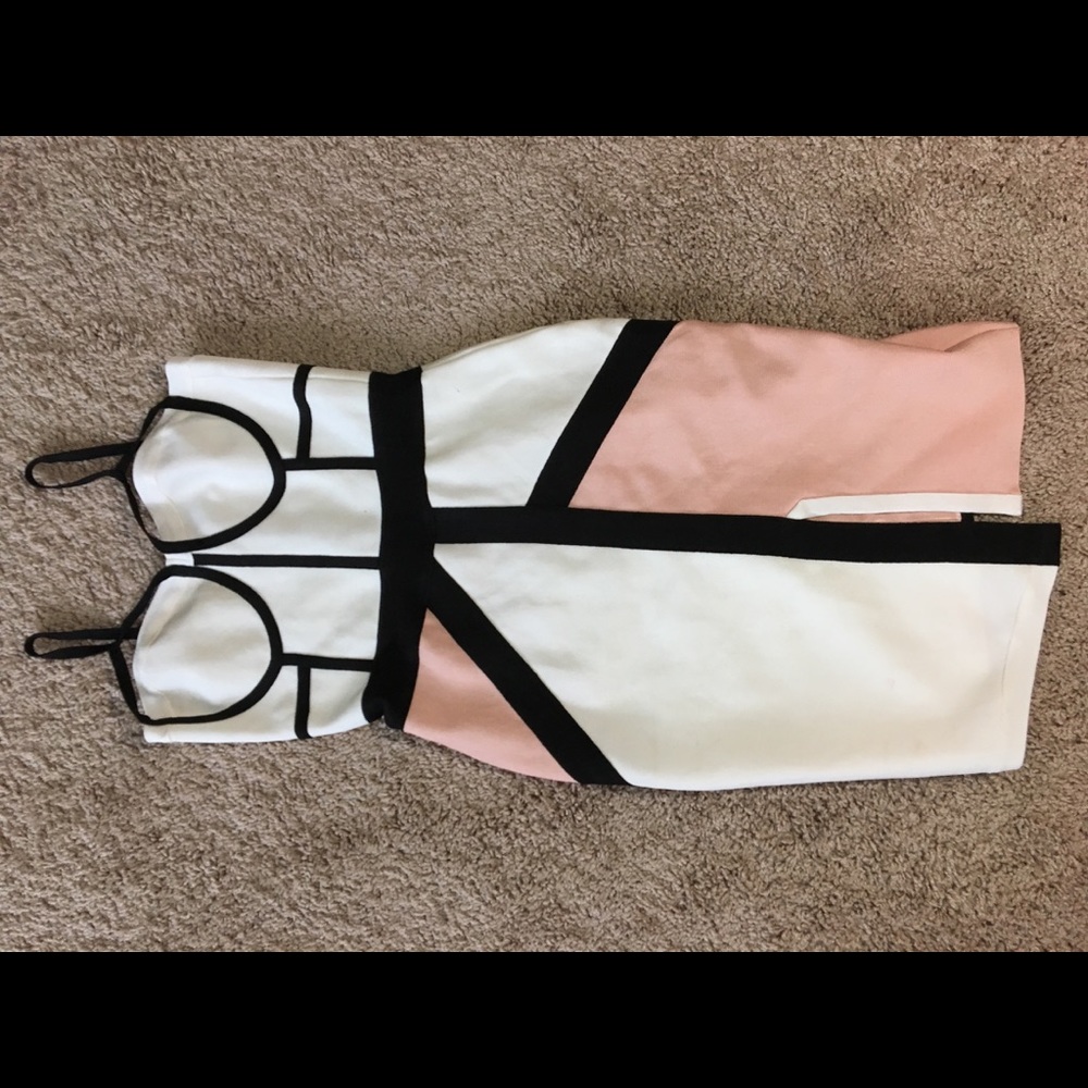 Spaghetti Strap Patchwork Bandage Bodycon Dress
