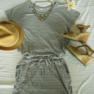 Sundry Grey Striped Casual Dress EUC