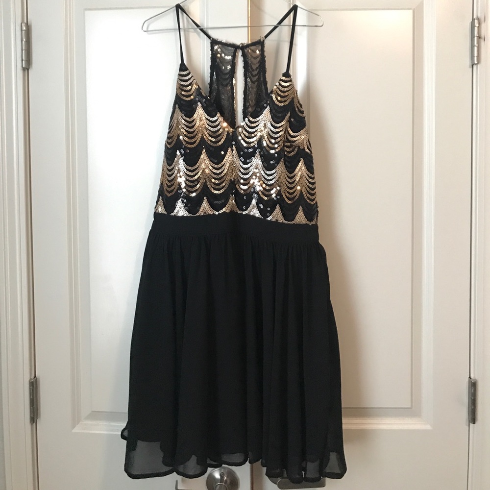 Black and Gold Short Dress