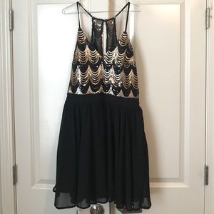 Black and Gold Short Dress