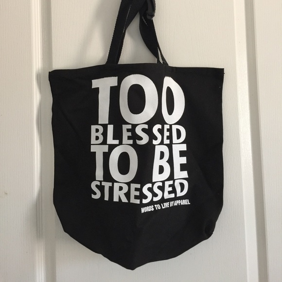 TOO BLESSED TO BE STRESSED TOTE BAG🖤🖤 - Picture 2 of 2