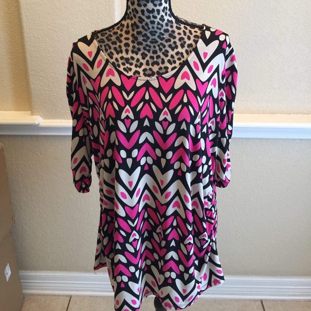 Heart Patterned Blouse. Super Cute. - image 1