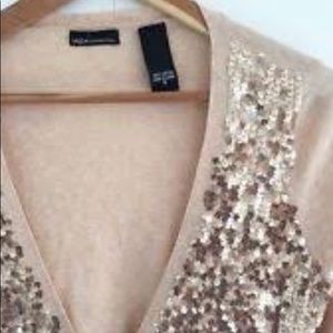 Sequin cardigan gold